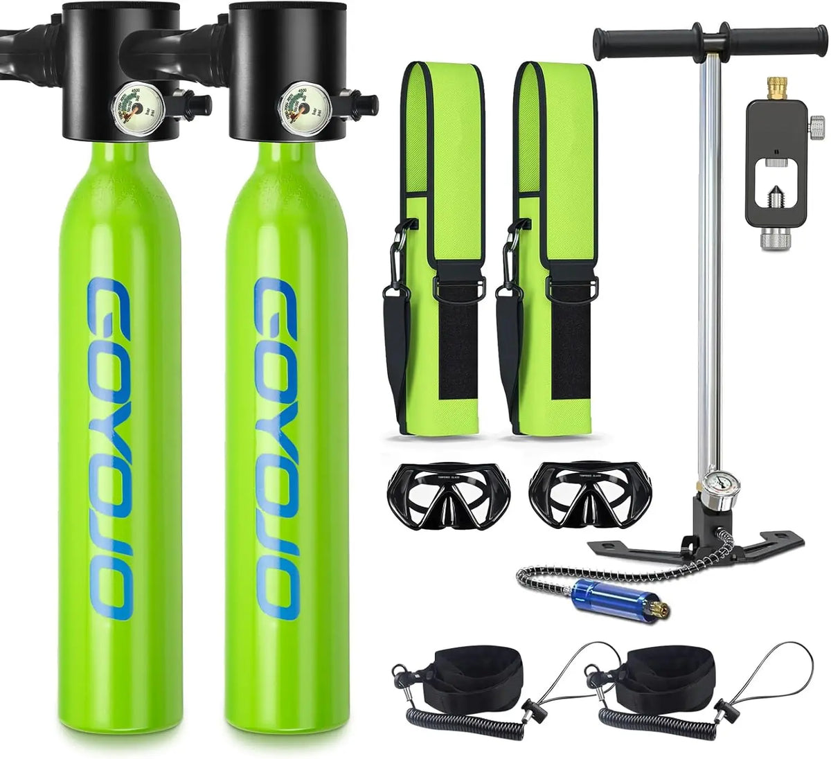GOYOJO Portable Scuba Tank Kit With Pump For Diving