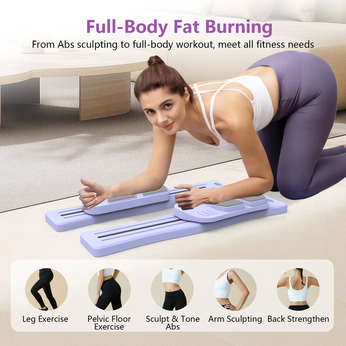 WSUEL Multifunctional Pilates Reformer Board for Home Workouts