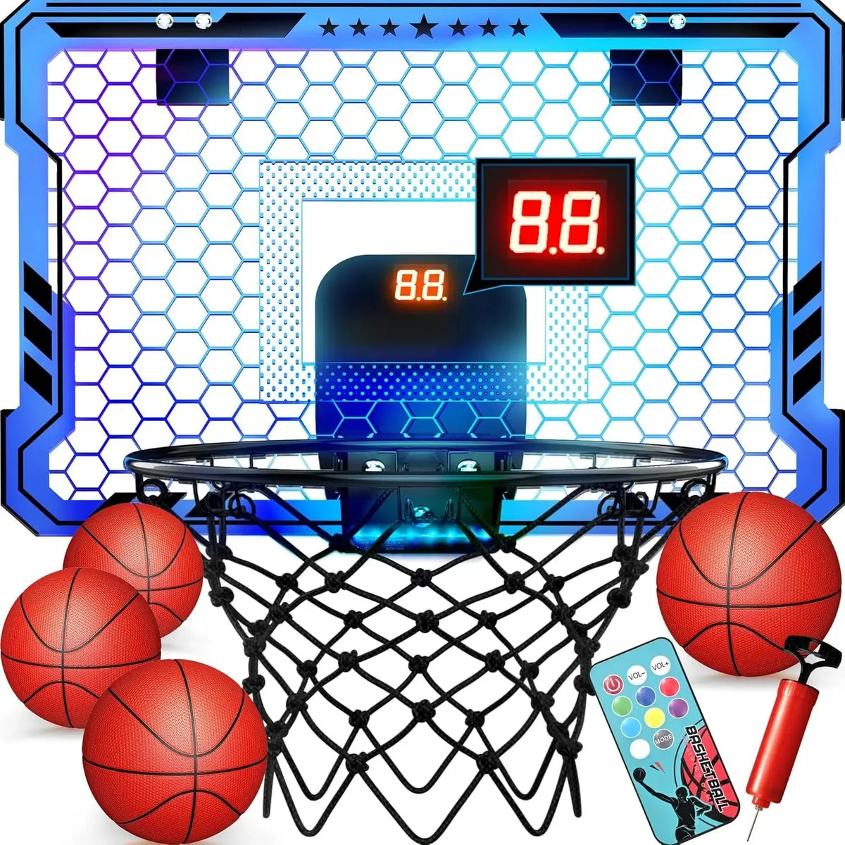 Wall Mounted Basketball Hoop With Auto Scoring And Game Modes