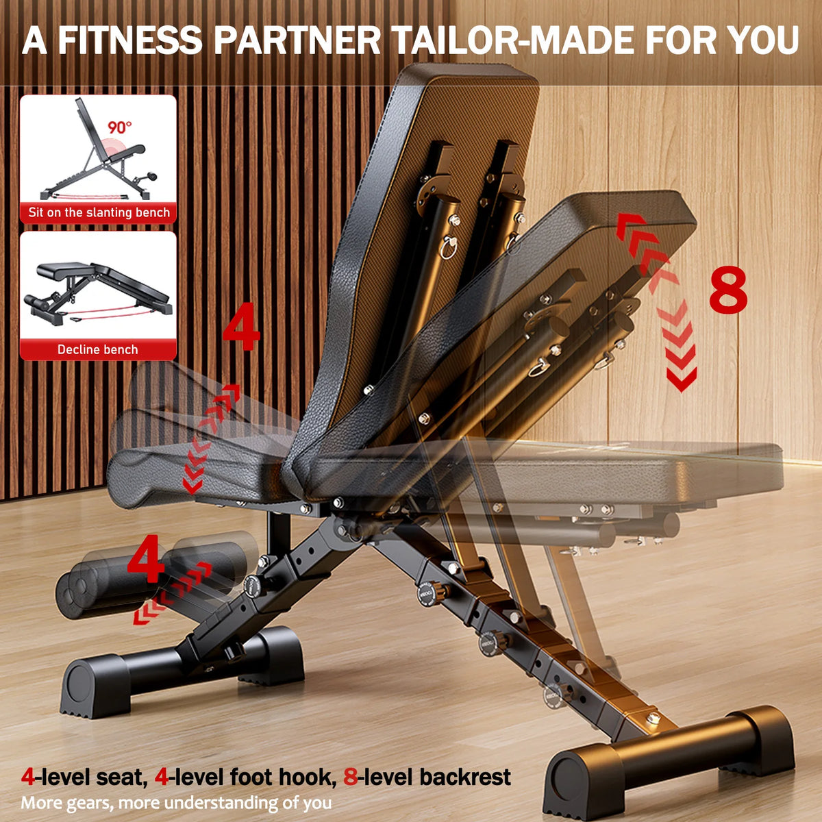 Multifunctional Adjustable Foldable Weight Bench for Full Body Strength Training