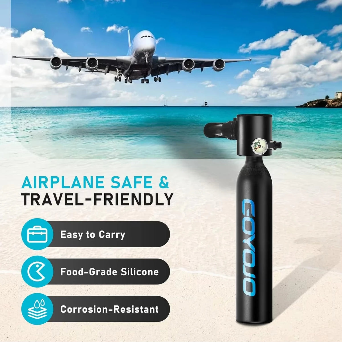 GOYOJO Portable Scuba Tank Kit With Pump For Diving