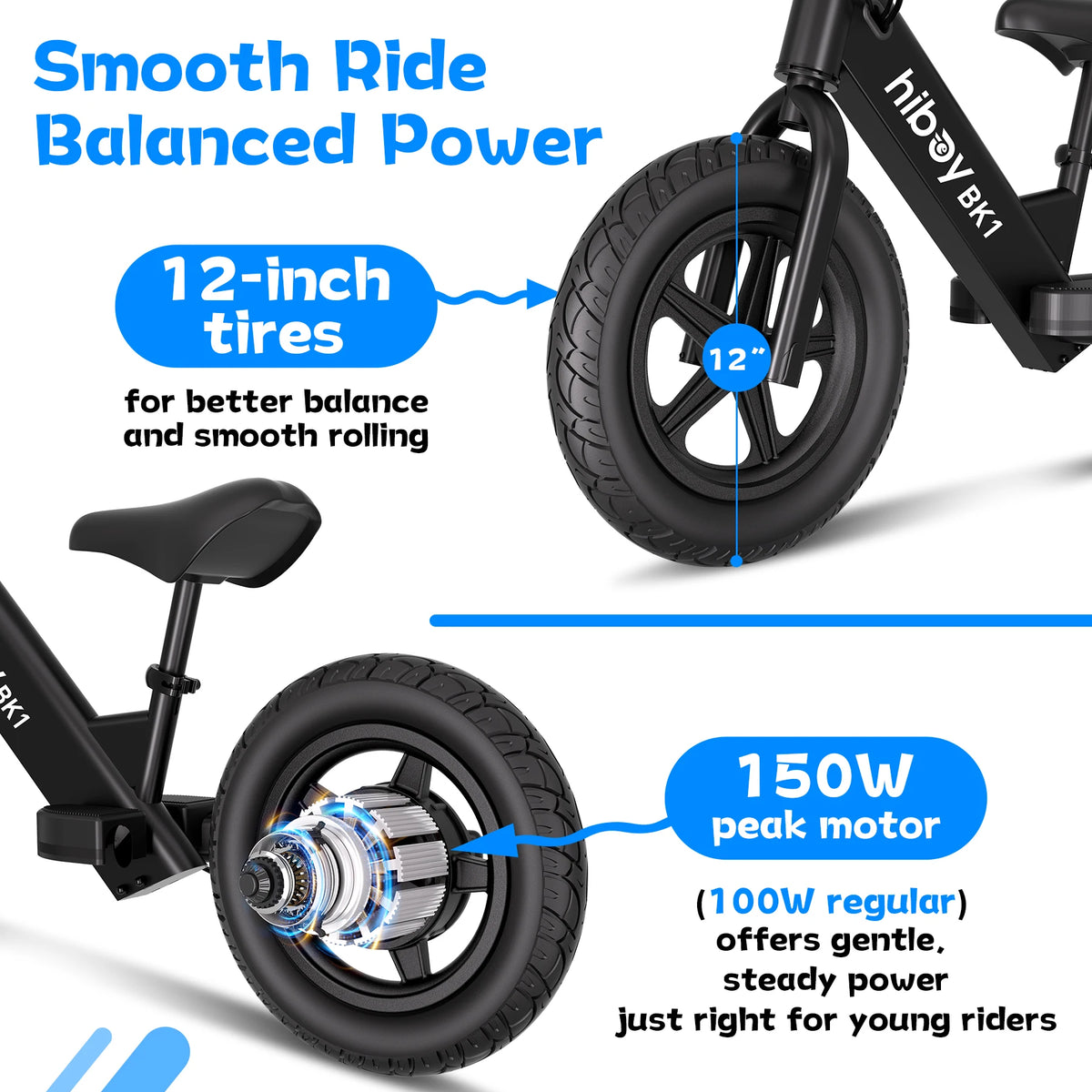 Hiboy Kids Electric Balance Bike With Adjustable Seat