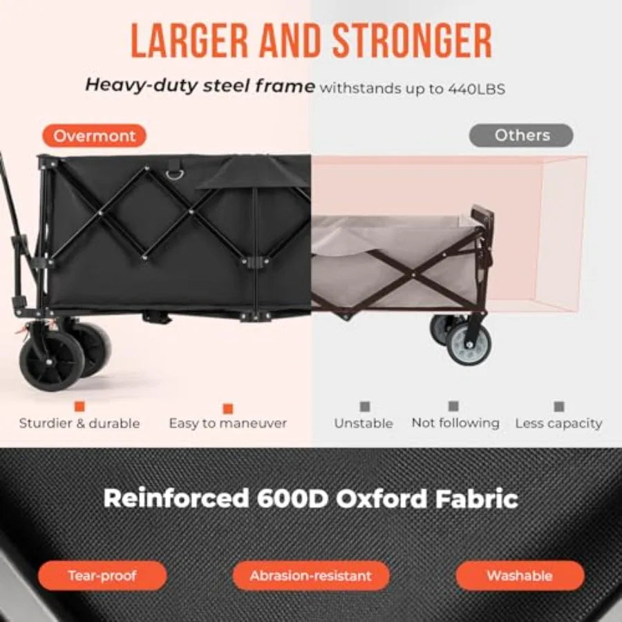 Collapsible All Terrain Wagon Cart for Camping and Groceries