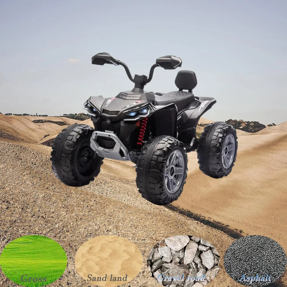 Kids Electric ATV Ride On Toy With LED Lights Music