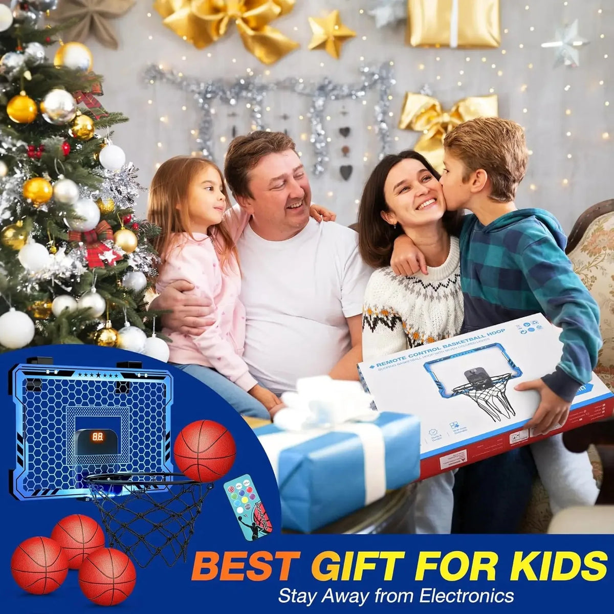 Wall Mounted Basketball Hoop With Auto Scoring And Game Modes