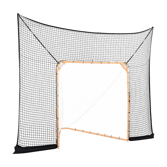 SucceBuy Hockey and Lacrosse Goal Backstop 12x9 ft Lacrosse Net with Extended Coverage Backyard Lacrosse Equipment (NET ONLY)