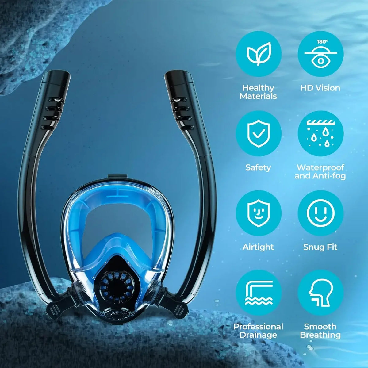 GOYOJO Portable Scuba Diving Tank With Snorkel Mask