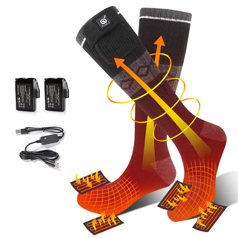 Savior Rechargeable Heated Socks for Skiing and Cycling