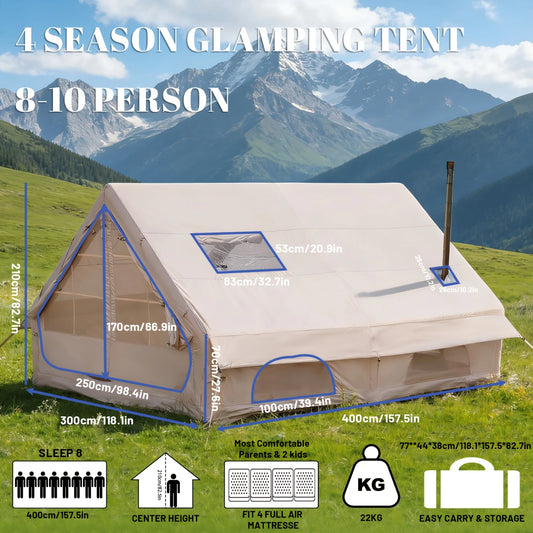 Inflatable Camping Tent With Skylight And Breathable Mesh Ventilation