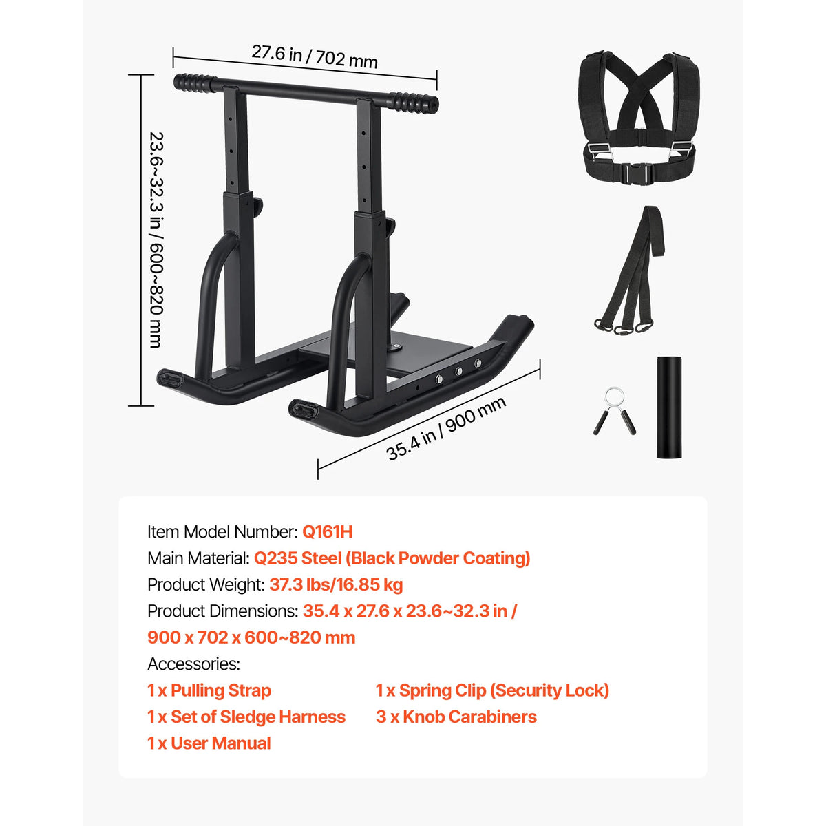 SucceBuy Weight Sled Steel Power Sled Fitness Training Sleds  Workout Equipment with Handle Compatible with 1/2 in Weight Plates
