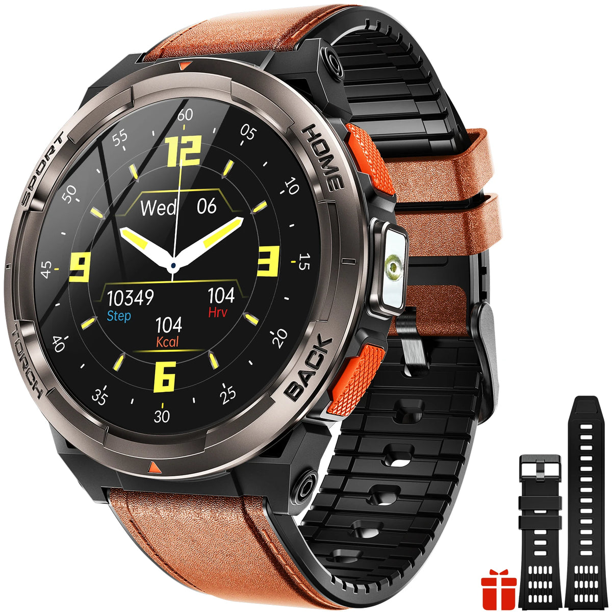 EIGIIS Waterproof Smart Watch With Compass Barometer And LED Flashlight