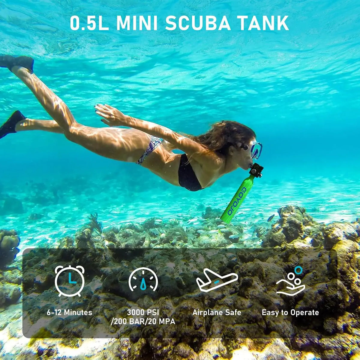 GOYOJO Portable Scuba Tank Kit With Pump For Diving