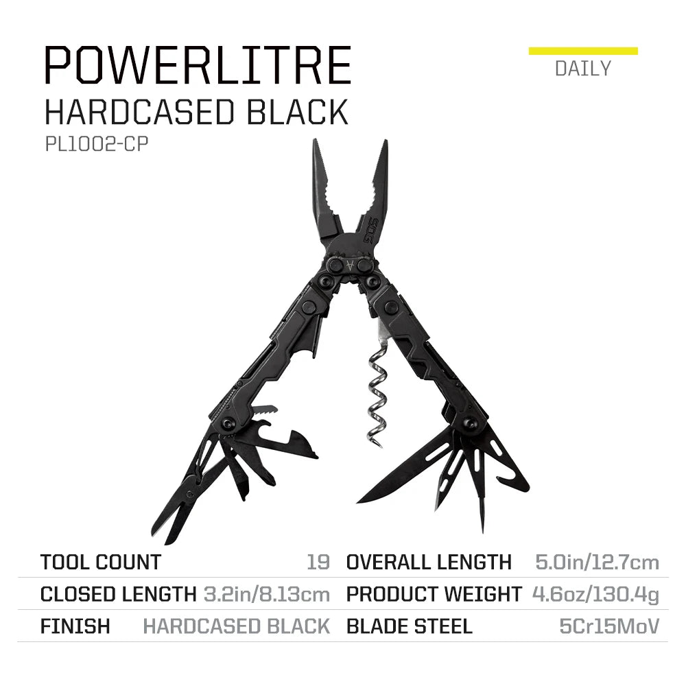 SOG PowerLitre Compact 19 Function Multitool With Corkscrew