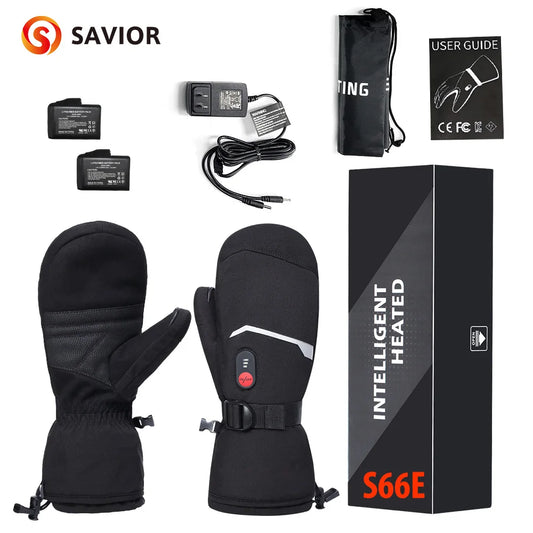 Savior Heat Heated Waterproof Touchscreen Ski Gloves