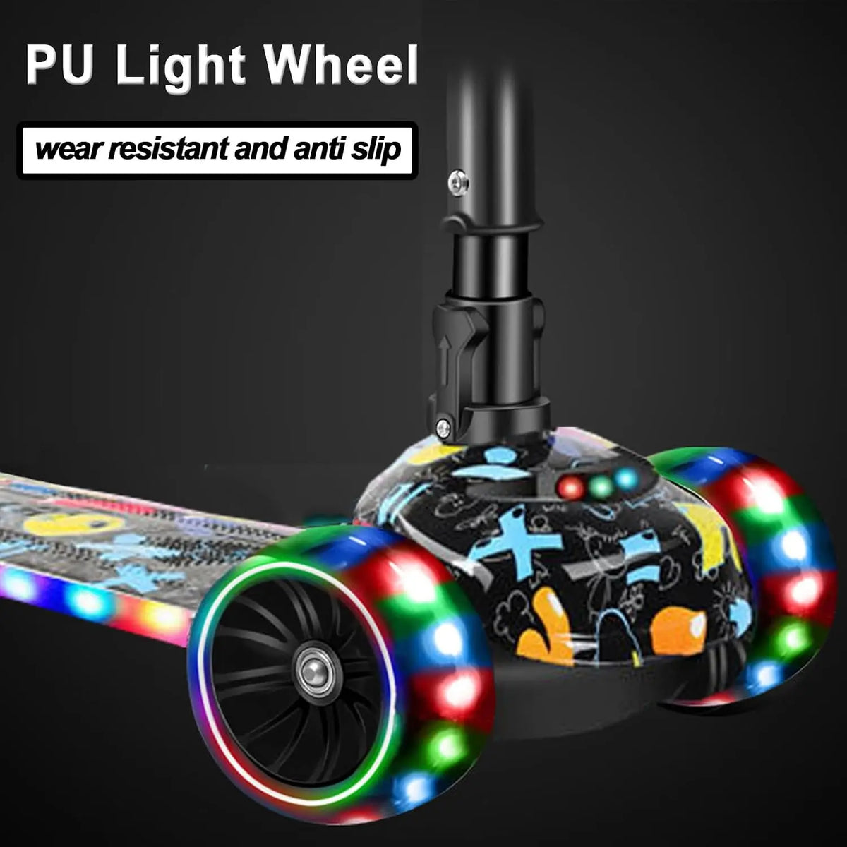 2-in-1 Kids Kick Scooter With Removable Seat And LED Wheels
