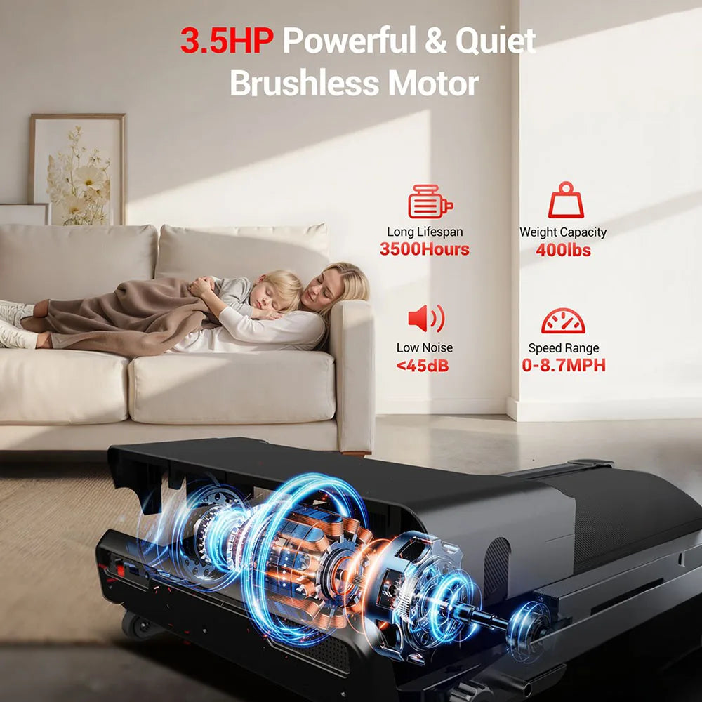 UMAY Foldable Treadmill With Manual Incline And Touchscreen