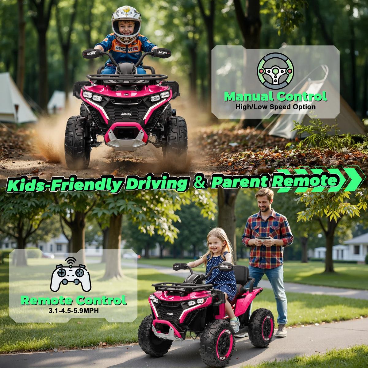 JOYRACER Electric Kids Ride On ATV With Remote Control