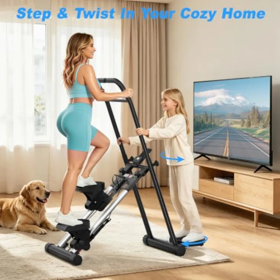 Folding Vertical Climber Stair Stepper With Twist Disc