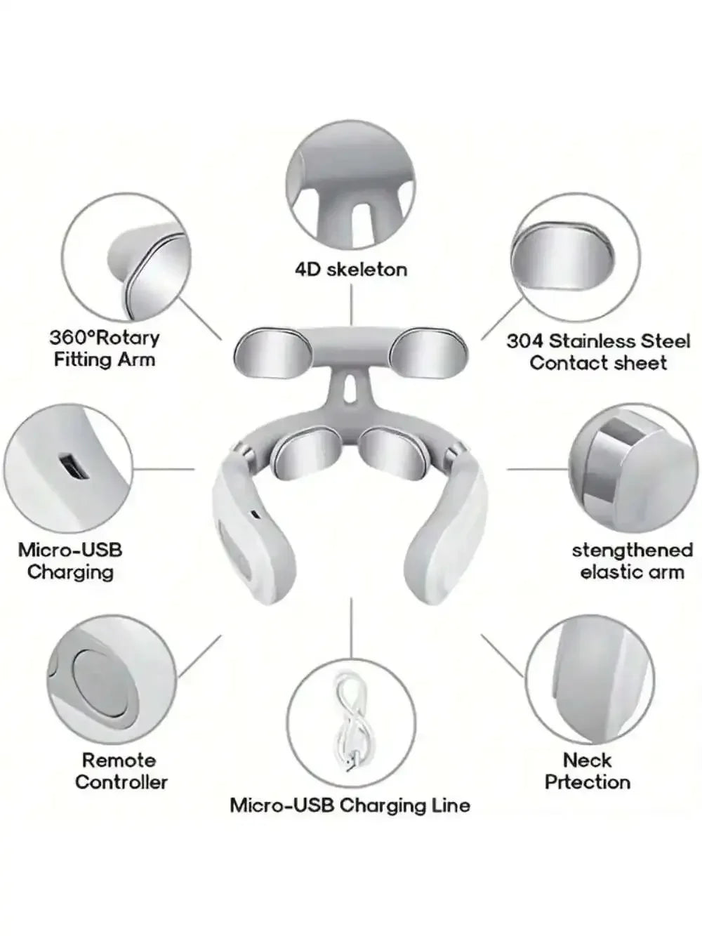 Portable Rechargeable Neck And Shoulder Massager