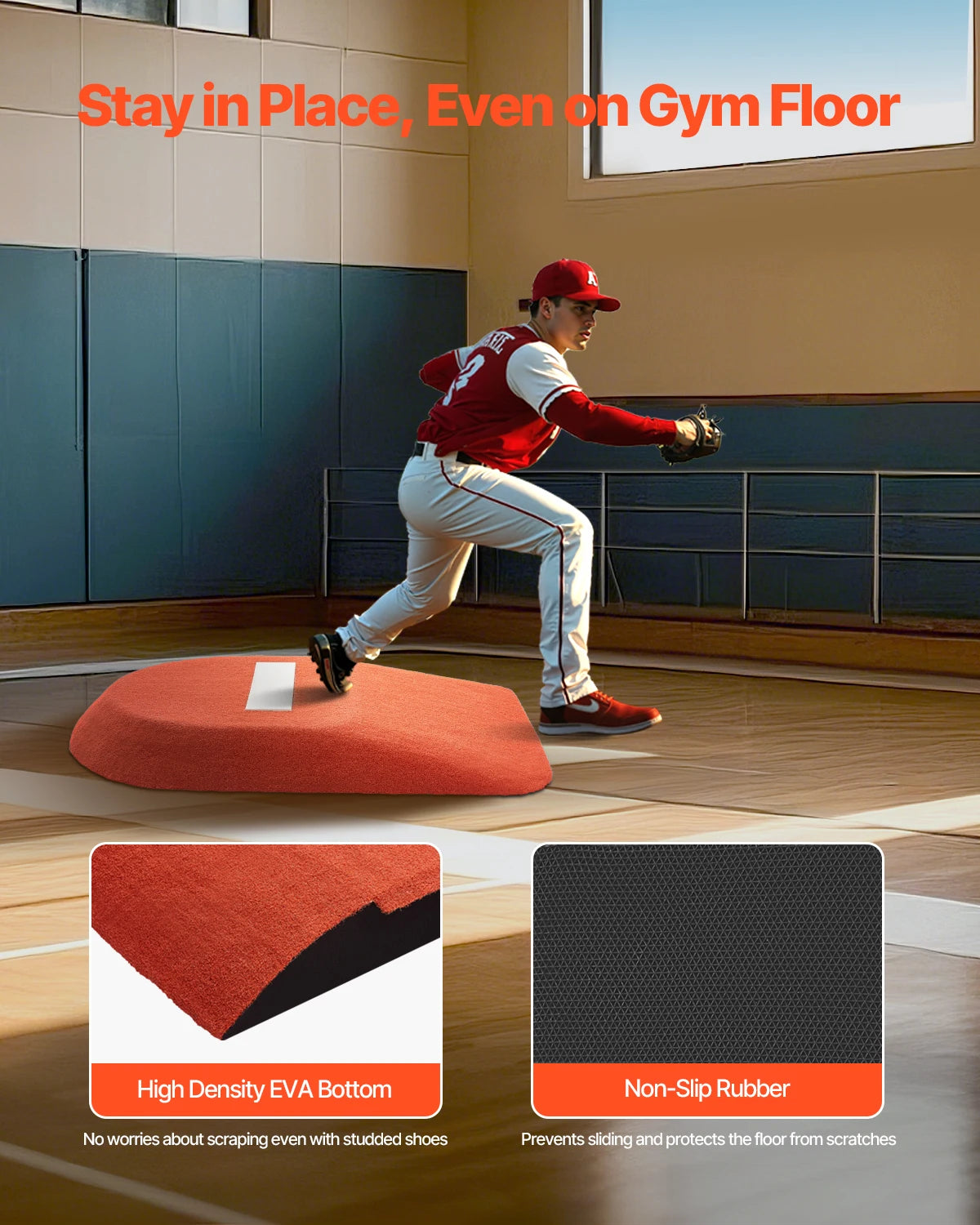 SucceBuy Pitching Mound Baseball Game Mound 42in Pitching Practice Equipment One-Piece Softball Pitching Aids with Antifade Turf