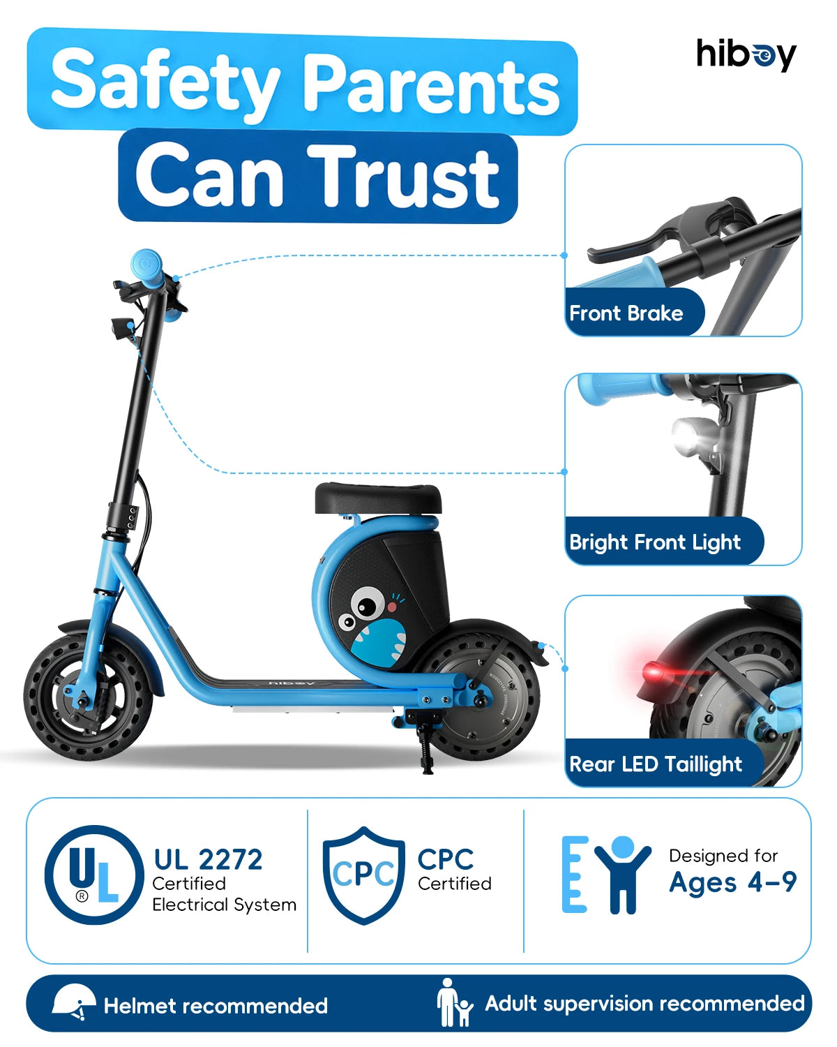 HIBOY Joyhaul Electric Scooter With LED Lights And Safety Brake