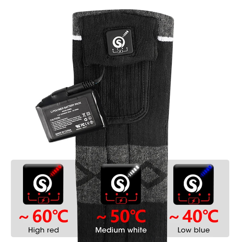 Savior Rechargeable Heated Socks for Skiing and Cycling