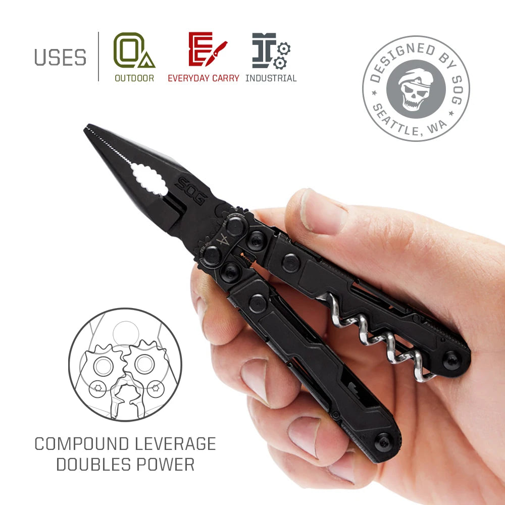 SOG PowerLitre Compact 19 Function Multitool With Corkscrew