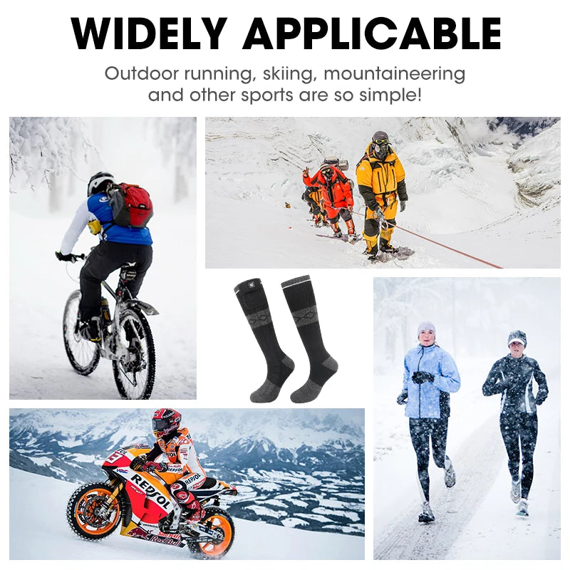 Savior Rechargeable Heated Socks for Skiing and Cycling