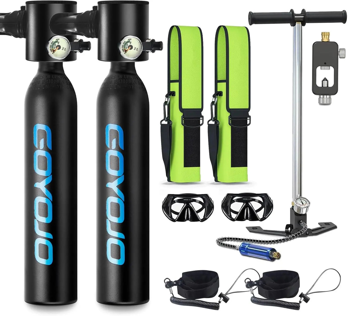 GOYOJO Portable Scuba Tank Kit With Pump For Diving