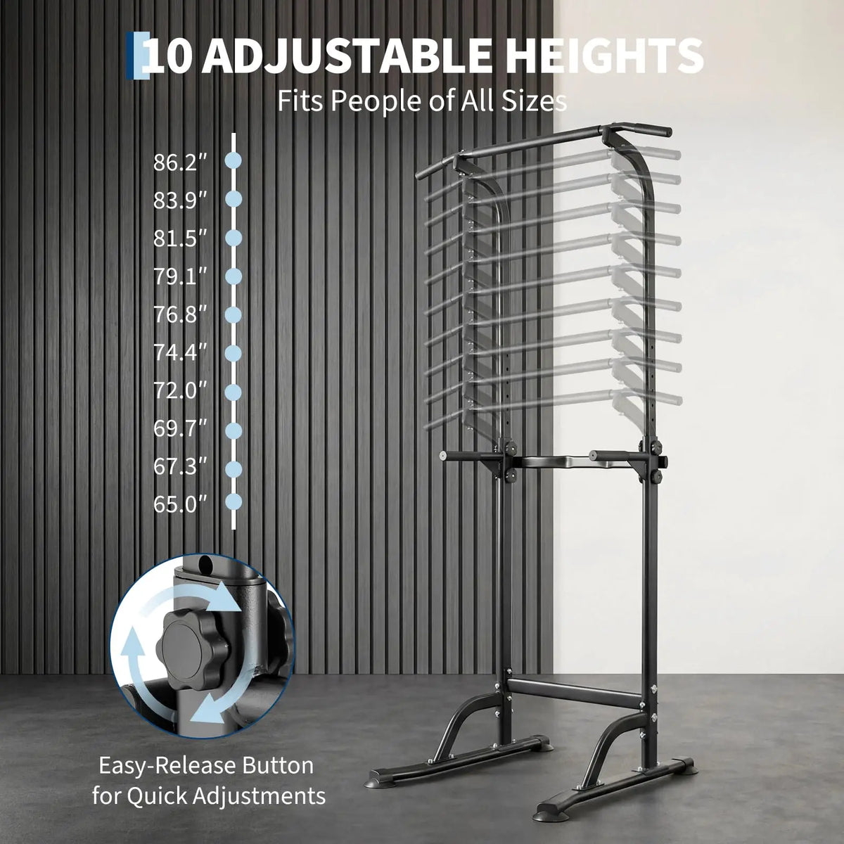 HiMISS Adjustable Power Tower Pull Up and Dip Station