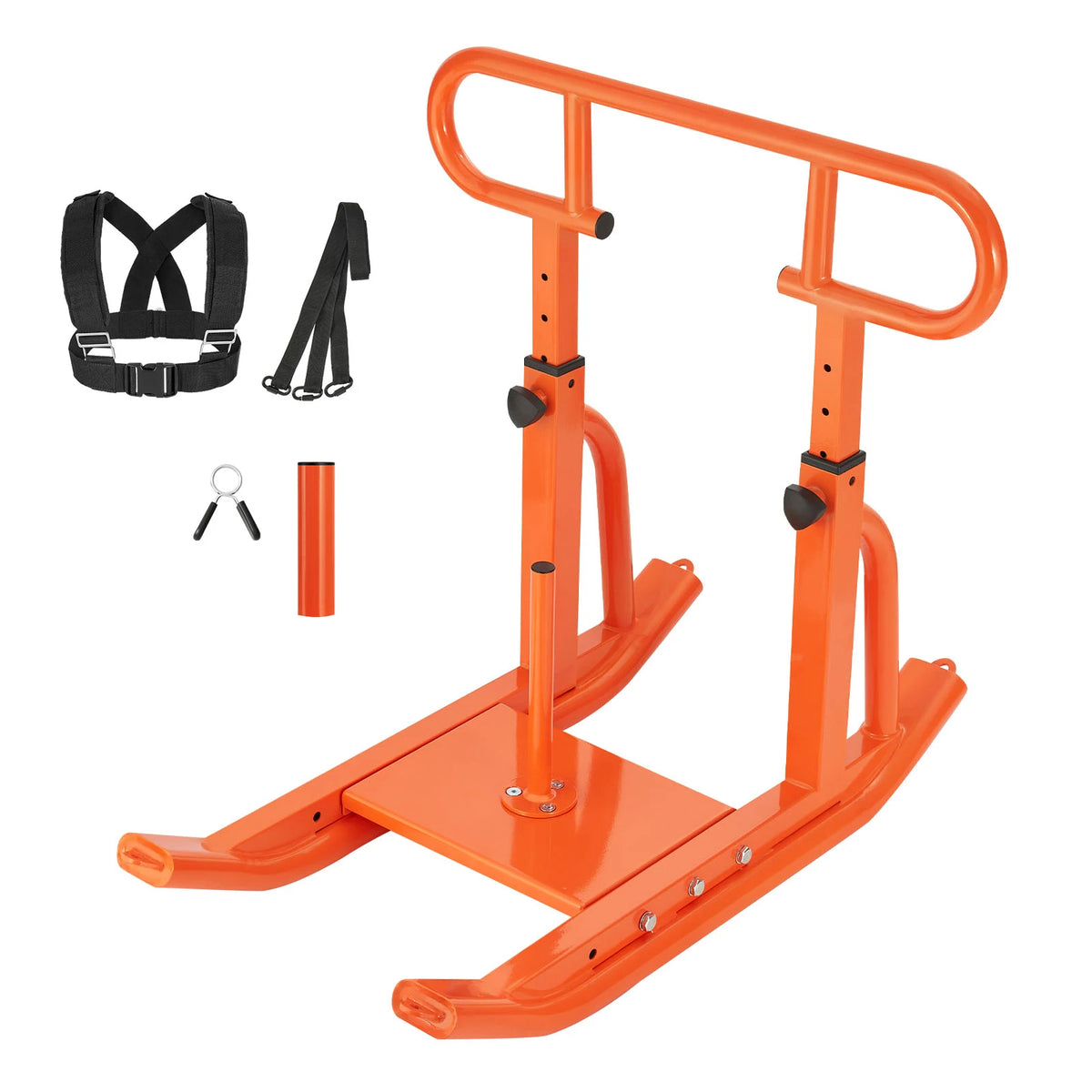 SucceBuy Weight Sled Steel Power Sled Fitness Training Sleds  Workout Equipment with Handle Compatible with 1/2 in Weight Plates