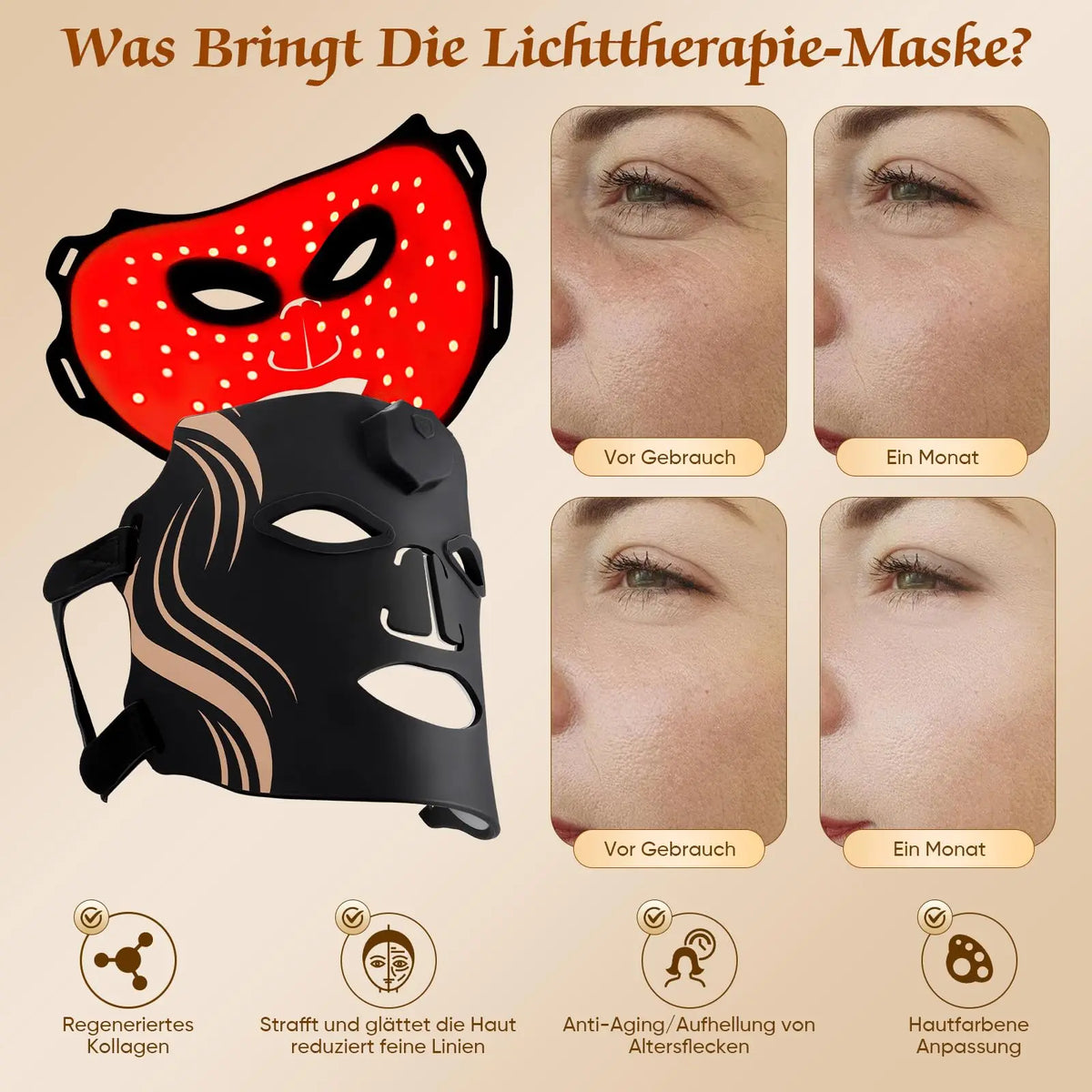 UBilli LED Light Therapy Face Mask for Skin Rejuvenation