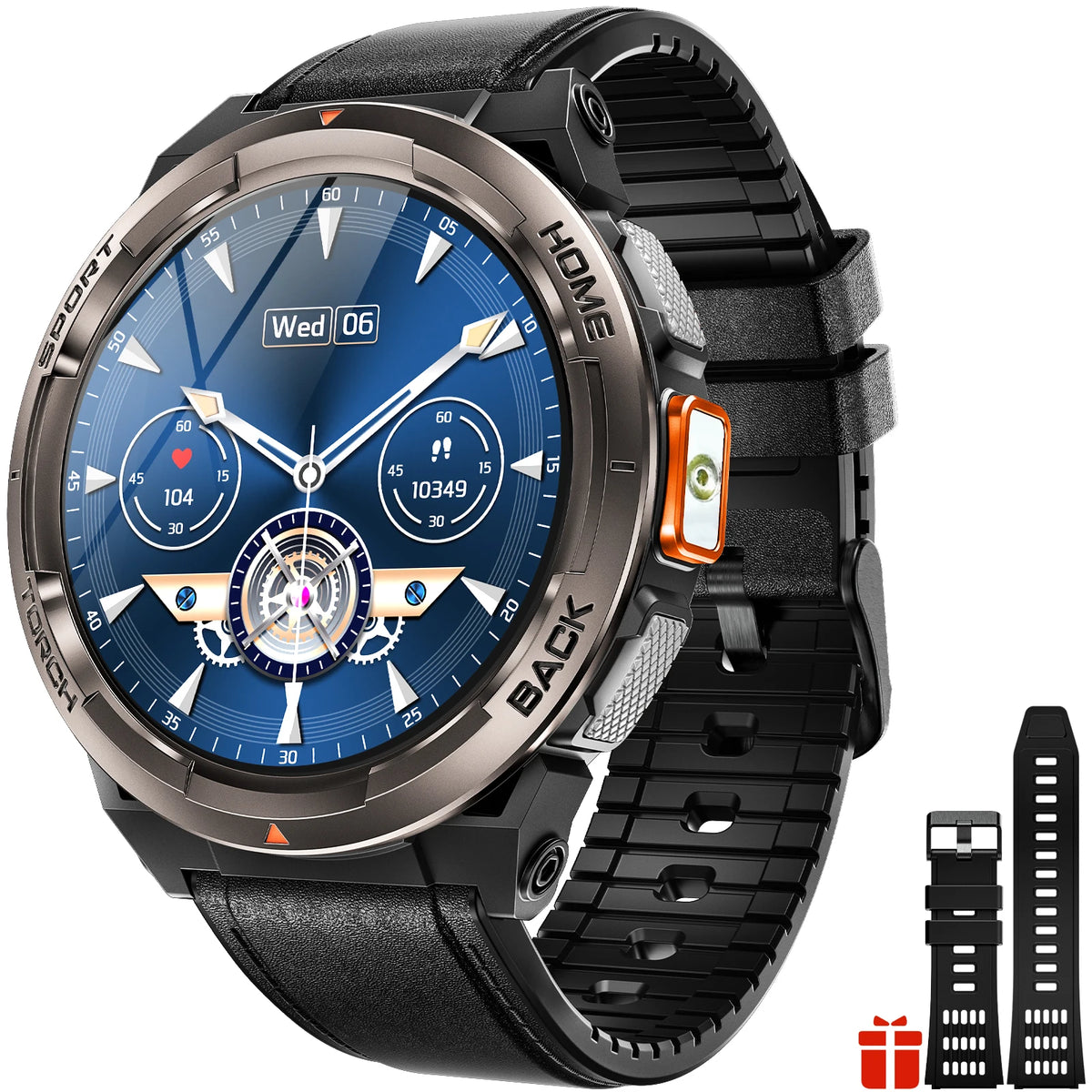 EIGIIS Waterproof Smart Watch With Compass Barometer And LED Flashlight