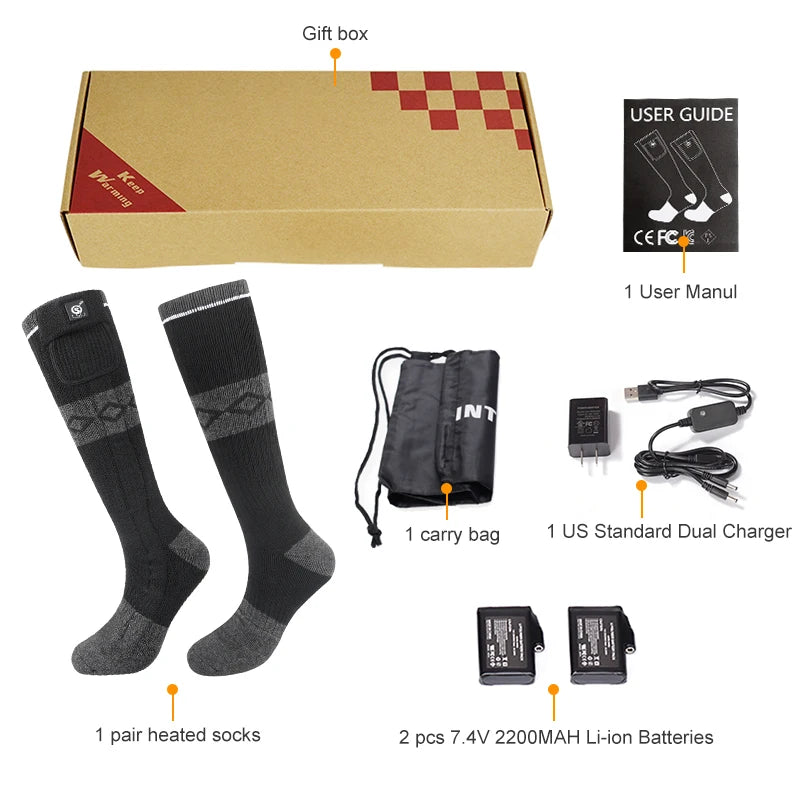 Savior Rechargeable Heated Socks for Skiing and Cycling