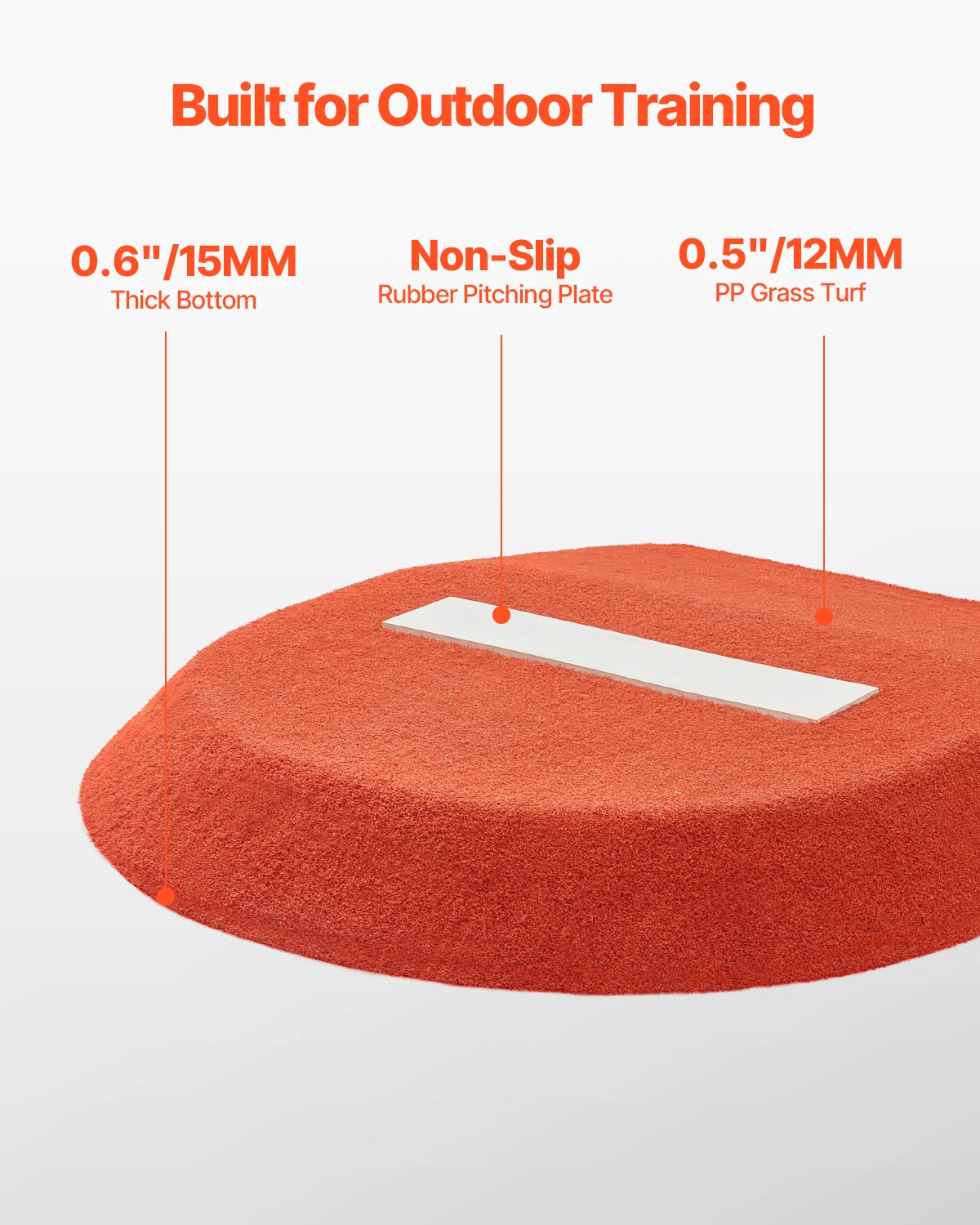 SucceBuy Pitching Mound Baseball Game Mound 42in Pitching Practice Equipment One-Piece Softball Pitching Aids with Antifade Turf