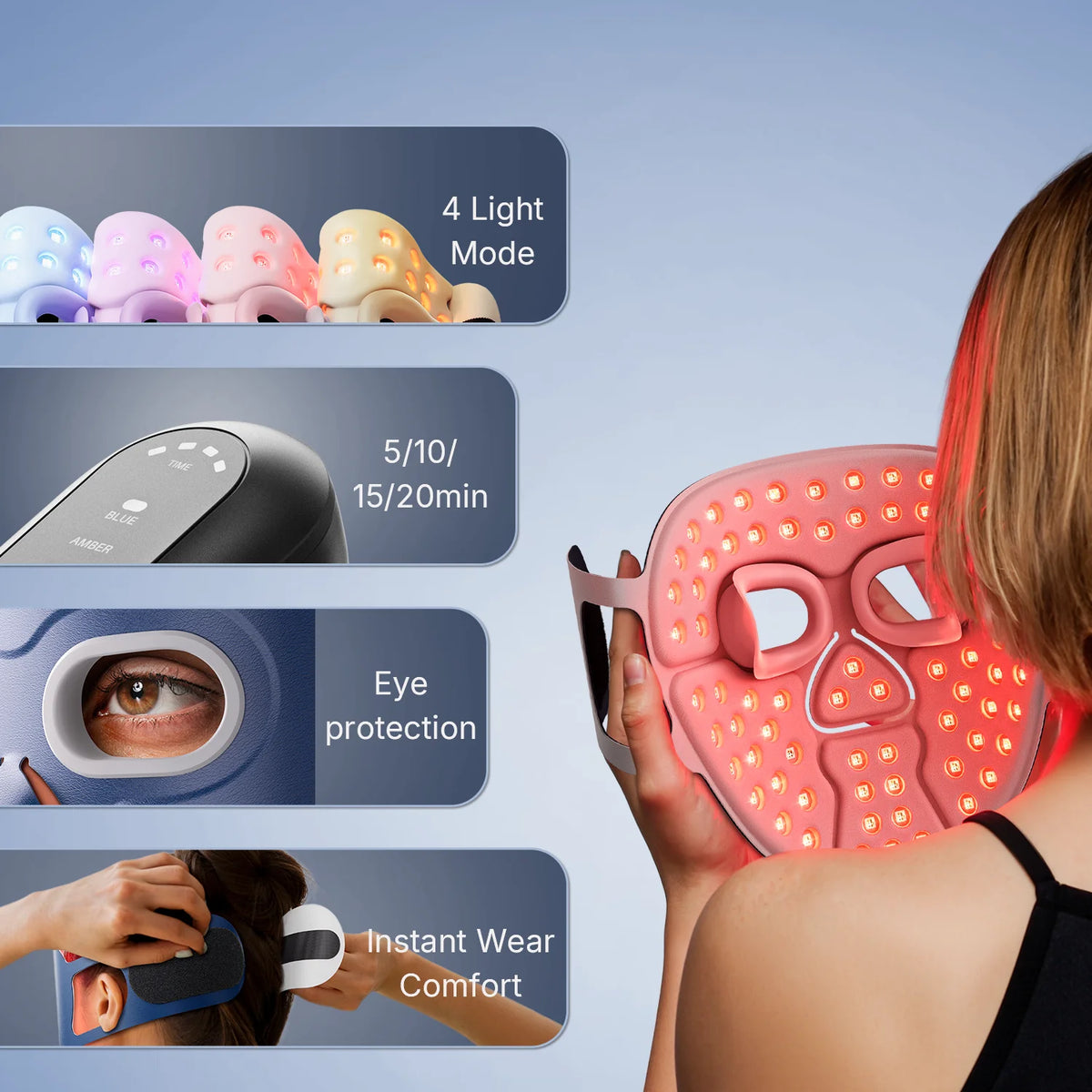 Hello Face LED Light Therapy Mask for Acne and Wrinkles