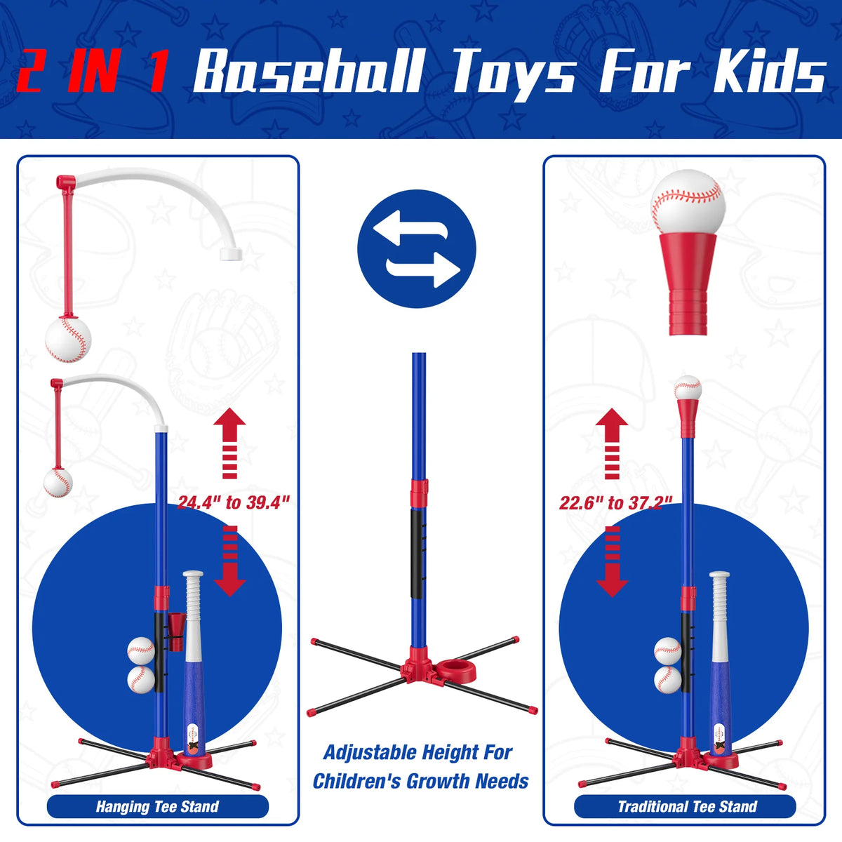 QDRAGON Kids 3-In-1 Baseball Set With Pitching Machine