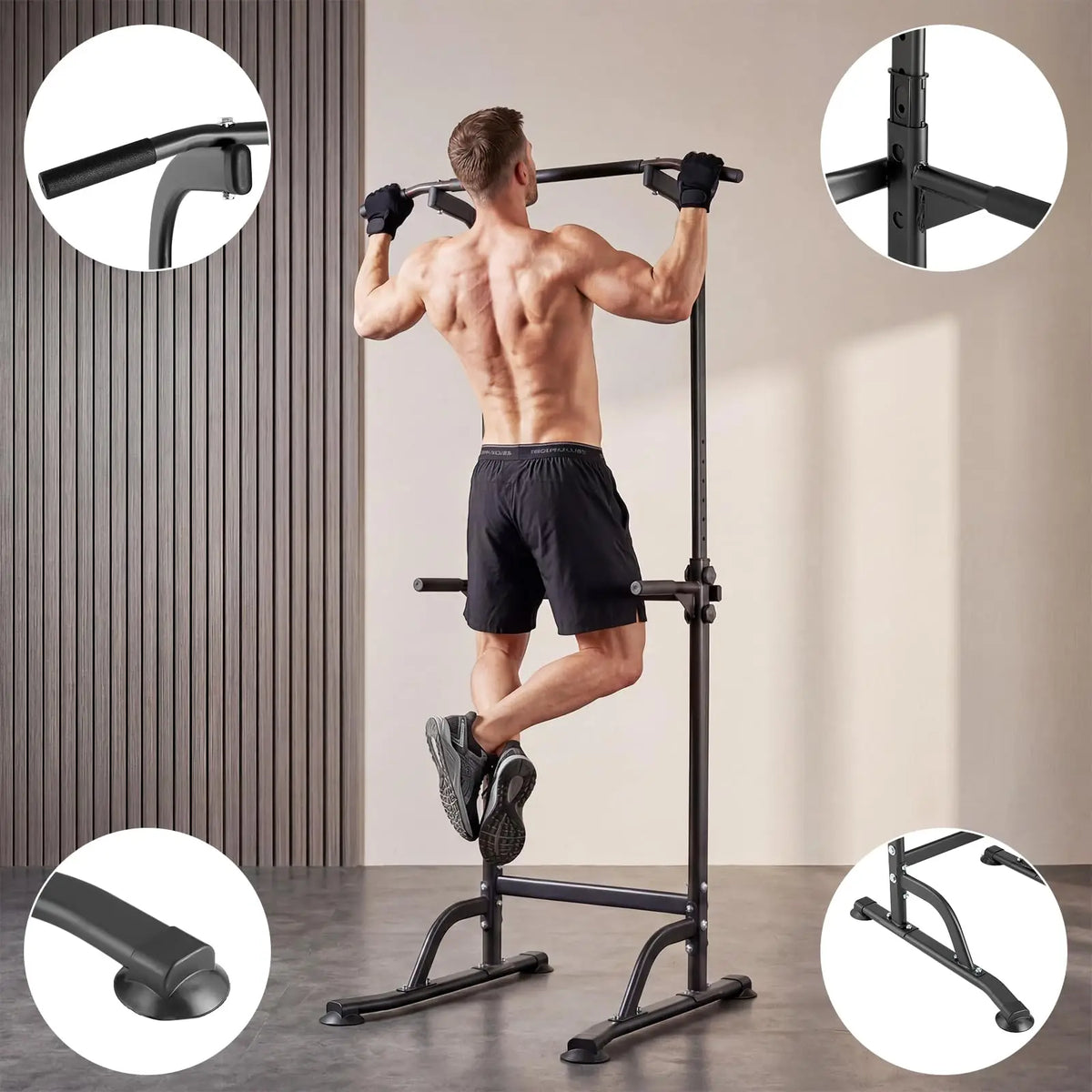 HiMISS Adjustable Power Tower Pull Up and Dip Station
