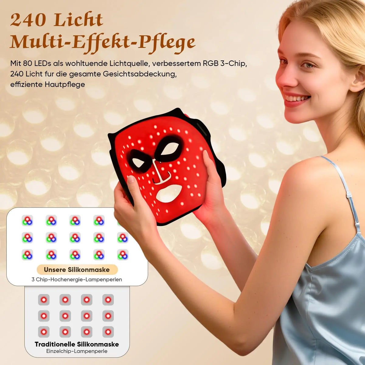 UBilli LED Light Therapy Face Mask for Skin Rejuvenation