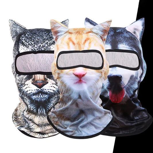 3D Cat Face Balaclava for Skiing and Motorcycle Riding