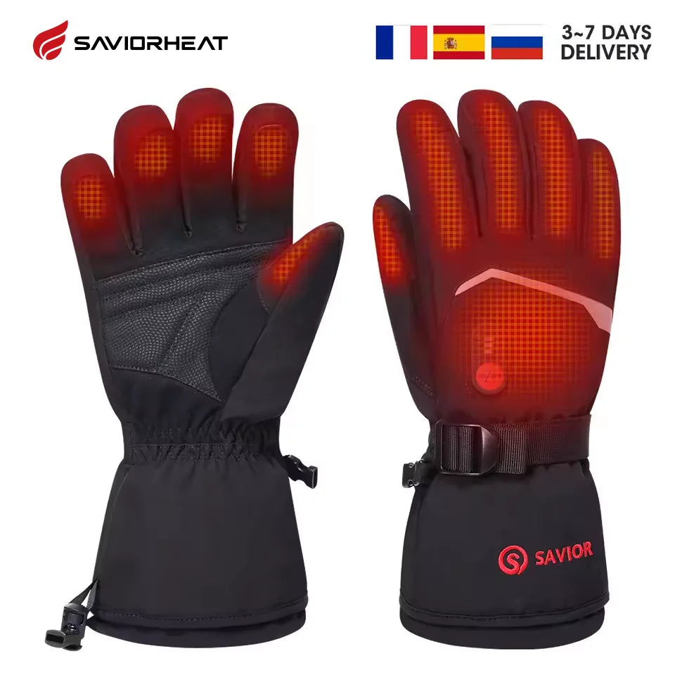 Savior Rechargeable Heated Waterproof Gloves for Skiing and Hiking